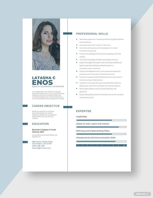 Quality Assurance Supervisor Resume