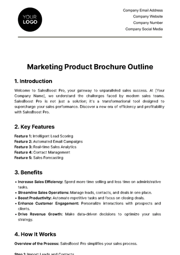 Free Marketing Product Brochure Outline Template to Edit Online
