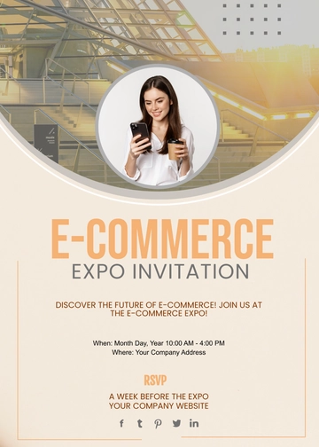 Free E-commerce Expo Invitation Card Template to Edit Online