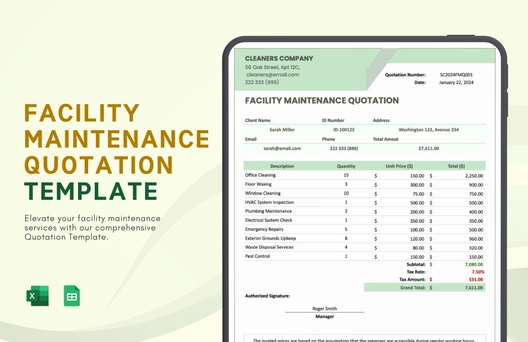 Facility Maintenance Quotation Template