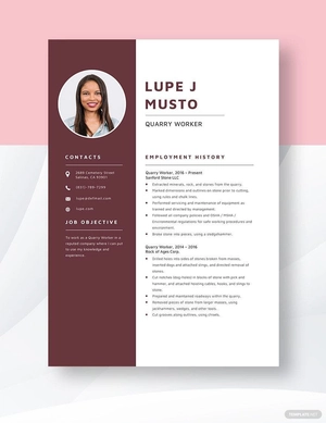 Quarry Worker Resume