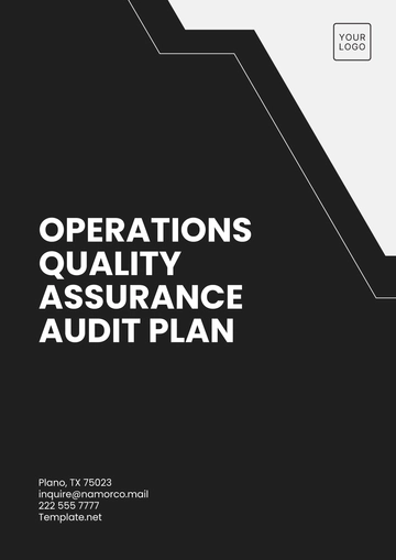 Free Operations Quality Assurance Audit Plan Template to Edit Online