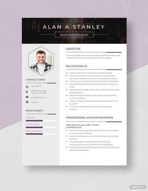 Radio Show Producer Resume