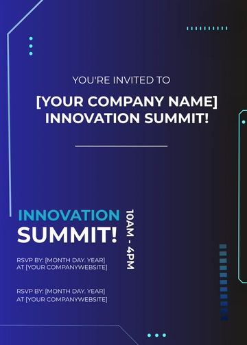 Free Innovation Summit Invitation Card Template to Edit Online