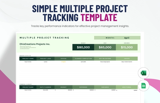 Simple Multiple Project Tracking Template Simple Multiple Project Tracking Template