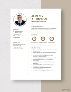 Sales Support Specialist Resume
