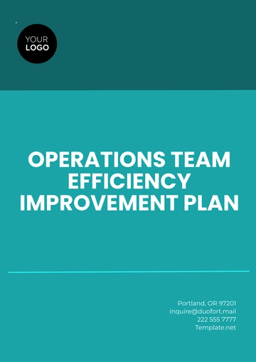 Free Operations Team Efficiency Improvement Plan Template to Edit Online