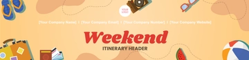 Free Weekend Itinerary Header Template to Edit Online
