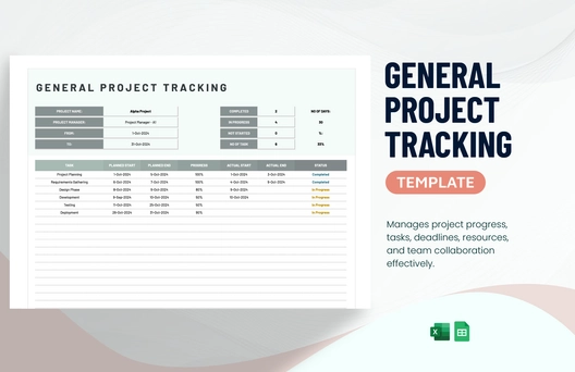 General Project Tracking Template General Project Tracking Template