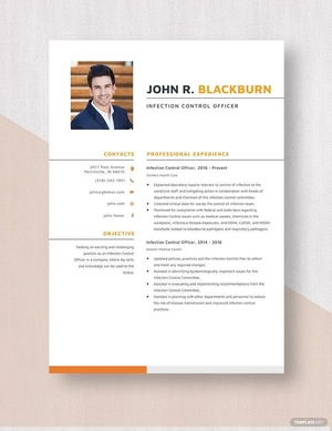 Infection Control Officer Resume