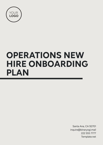Free Operations New Hire Onboarding Plan Template to Edit Online