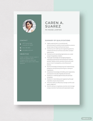 In-House Lawyer Resume