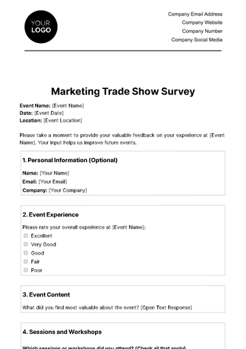 Free Marketing Trade Show Survey Template to Edit Online