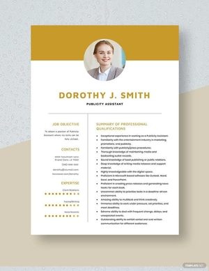 Publicity Assistant Resume