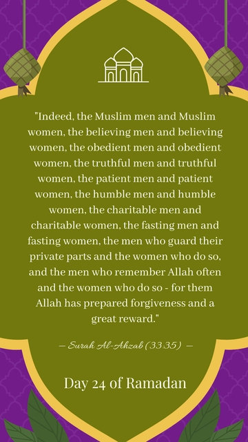 Free Ramadan Day 24 Quote Template to Edit Online
