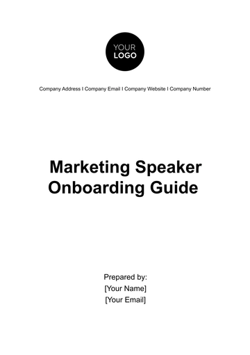 Free Marketing Speaker Onboarding Guide Template to Edit Online