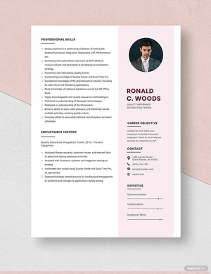 Quality Assurance Integration Tester Resume