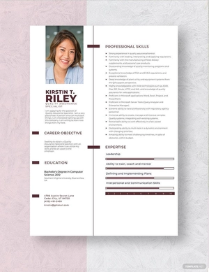 Quality Assurance Specialist Resume
