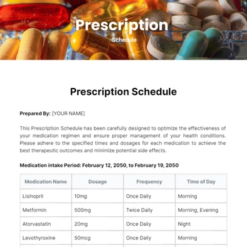 Free Prescription Schedule Template to Edit Online