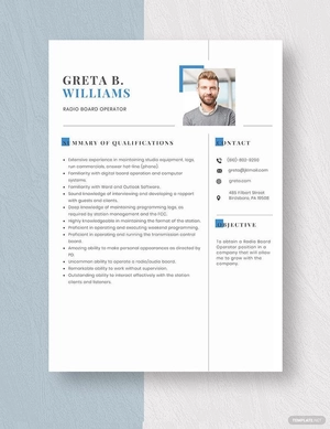 Radio Board Operator Resume