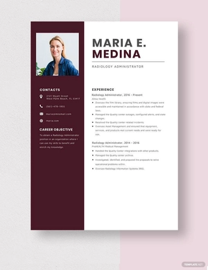 Radiology Administrator Resume