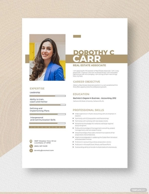 Real Estate Associate Resume