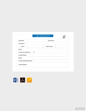 Simple Daycare Receipt Template