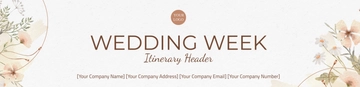 Free Wedding Week Itinerary Header Template to Edit Online