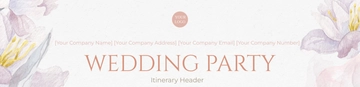 Free Wedding Party Itinerary Header Template to Edit Online