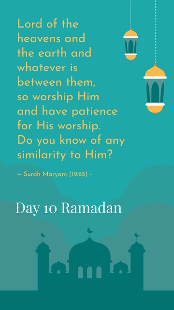Free Ramadan Day 10 Quote Template to Edit Online