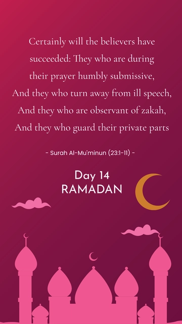 Free Ramadan Day 14 Quote Template to Edit Online