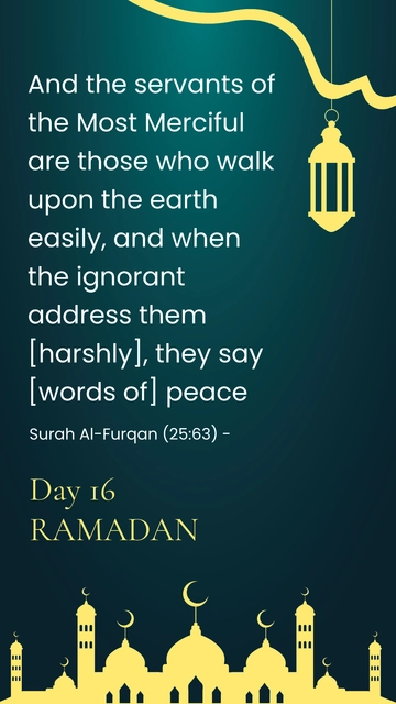 Free Ramadan Day 16 Quote Template to Edit Online