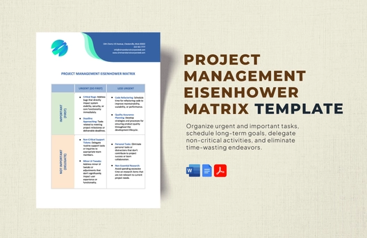 Project Management Eisenhower Matrix Template