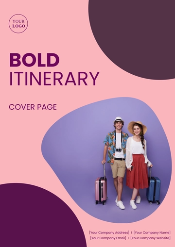 Free Bold Itinerary Cover Page Template to Edit Online