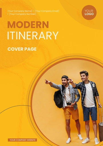 Free Modern Itinerary Cover Page Template to Edit Online