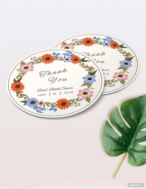 Small Flower Wedding Label Template
