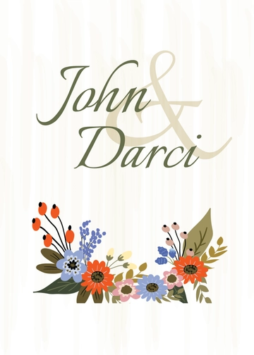 Free Small Flower Wedding Place Card Template to Edit Online