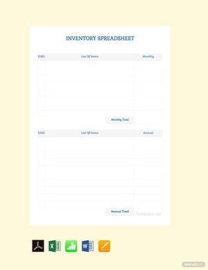 Blank Inventory Spreadsheet Template