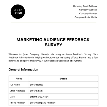 Free Marketing Audience Feedback Survey Template to Edit Online