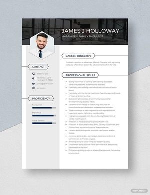 Marriage & Family Therapist Resume