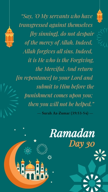 Free Ramadan Day 30 Template to Edit Online