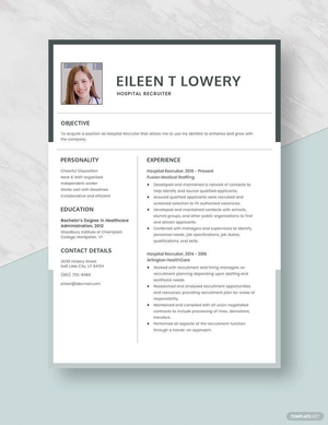 Hospital Recruiter Resume