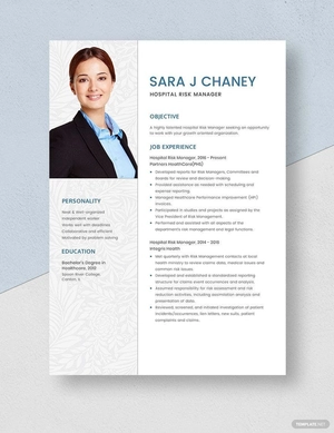 Hospital Risk Manager Resume