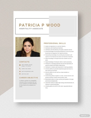 Hospitality Associate Resume