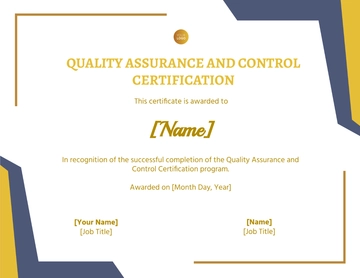Free Quality Assurance and Control Certification Template to Edit Online