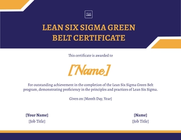 Free Lean Six Sigma Green Belt Certificate Template to Edit Online