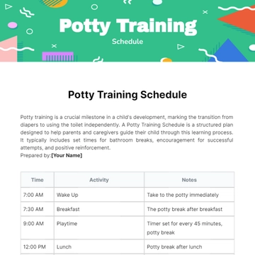 Free Potty Training Schedule Template to Edit Online