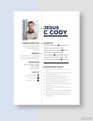 Public Relations Agent Resume