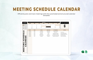 Meeting Schedule Calendar Template