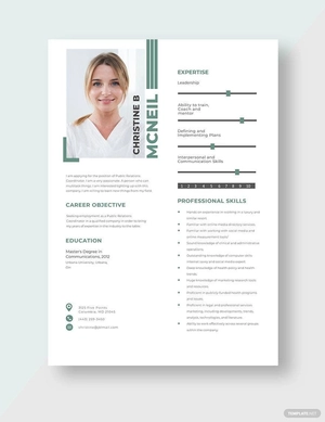 Public Relations Coordinator Resume
